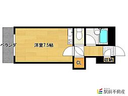 シャトレビル ワンルームの間取図画像