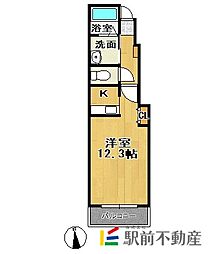 ヴィラピアーチェ ワンルームの間取図画像