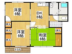 三池東貸家（南） 1階3DKの間取り