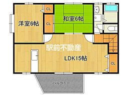 ミ・カーサ吉野 2LDKの間取図画像