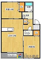 メゾン・リブラン 203 ｜ 福岡県大牟田市馬込町2丁目234-1（賃貸アパート2LDK・2階・54.42㎡） その2