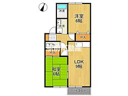 セジュールソシア 2LDKの間取図画像