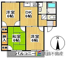 唐船ハイツ 3DKの間取図画像
