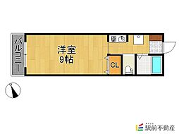 CSAP 2階1Kの間取り