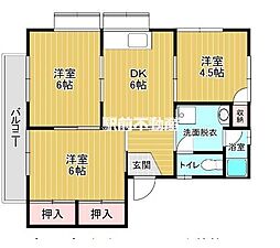 シャトレ弐番館 3DKの間取図画像