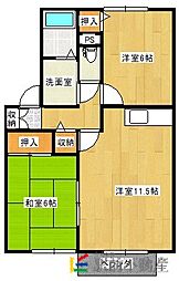 エミネンス白銀 2LDKの間取図画像