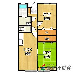 ハーモニー吉野 2LDKの間取図画像
