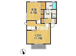 ヴァン.コンフォールB 1LDKの間取図画像