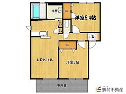 シャーメゾン蔵上 2階2LDKの間取り