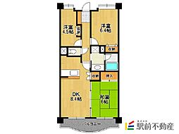 コンダクトレジデンス鳥栖 11階3DKの間取り