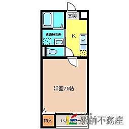 とまとハウス 2階1Kの間取り