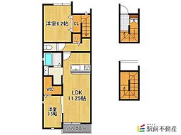 ウィリング　ブリス　A棟 3階2LDKの間取り