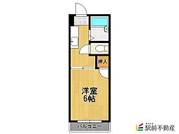 ヴィリッヂ鳥栖 1階1Kの間取り