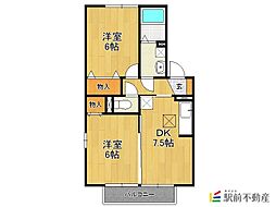 シャルマンわかばC 2DKの間取図画像