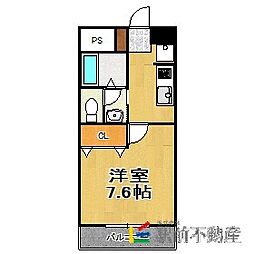 エクセルタウン蔵上2 1Kの間取図画像