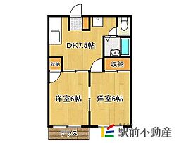 パルテノン 2DKの間取図画像
