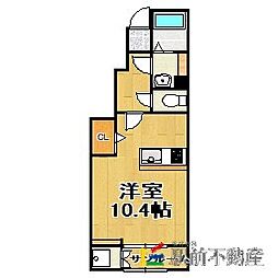 アルドールアーキ ワンルームの間取図画像