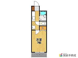 そよ風五番館 1Kの間取図画像