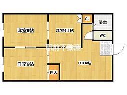 メゾン・ド・佑 3DKの間取図画像