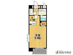エルモソピソ 1Kの間取図画像