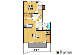 ロゼフェアリー 1LDKの間取図画像