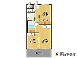 エル・キャッスル1 2LDKの間取図画像