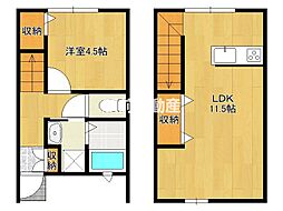 CREDO基山I 1階1LDKの間取り