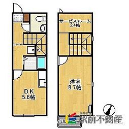 スプリングガーデン 1階1SDKの間取り