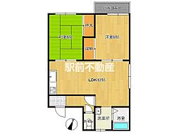 マウンテンビレッジ真木A棟 2階2LDKの間取り