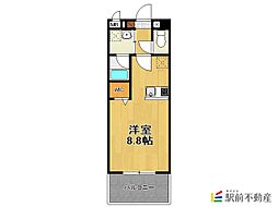 エルモソ　ピソ 2階ワンルームの間取り