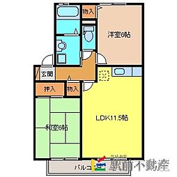 ルポ・ロジェマンC 2LDKの間取図画像
