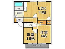 コーポ・ラ・コート 2LDKの間取図画像
