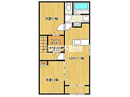 マジェスティック3 2LDKの間取図画像