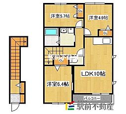 メゾンエルムC 3LDKの間取図画像