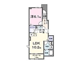 セイバリー　UA　III 102 ｜ 福岡県小郡市大保詳細未定（賃貸アパート1LDK・1階・44.02㎡） その2