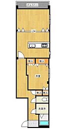 小郡ビル 3階2DKの間取り