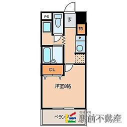 ネバーランドぶどうの樹 1Kの間取図画像