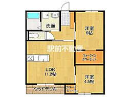シェーネ レーベン 2LDKの間取図画像