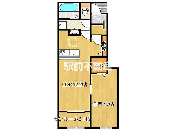 リヴァーサイド・フィオーレII 103｜福岡県朝倉郡筑前町高上(賃貸アパート1LDK・1階・50.14㎡)の写真 その2