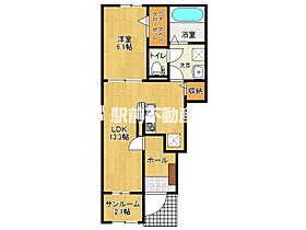 キングリーI・II B101 ｜ 福岡県朝倉市甘木2104-1（賃貸アパート1LDK・1階・50.01㎡） その2