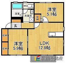 福岡県朝倉市来春403（賃貸アパート2LDK・2階・54.81㎡） その2