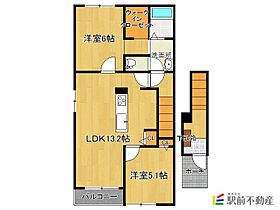 福岡県朝倉郡筑前町依井1321-1（賃貸アパート2LDK・2階・58.67㎡） その2