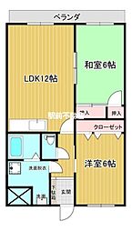 マウンテン・ヒル弐番館 3階2LDKの間取り