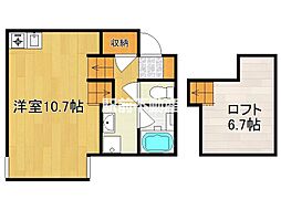 SOLANA 1階ワンルームの間取り