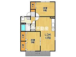 エクセランエールA 2LDKの間取図画像