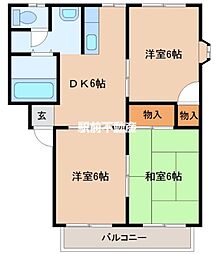 アルカディア松尾B 3DKの間取図画像