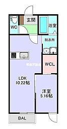zinn 1LDKの間取図画像