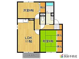 メゾンパークス2 2LDKの間取図画像