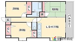 グリーンキャッスル 3LDKの間取図画像