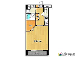 アマファソン 1Kの間取図画像